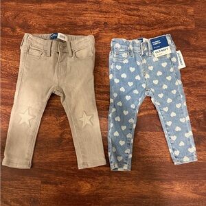 Old Navy Kids Gray and Blue Heart Jeans